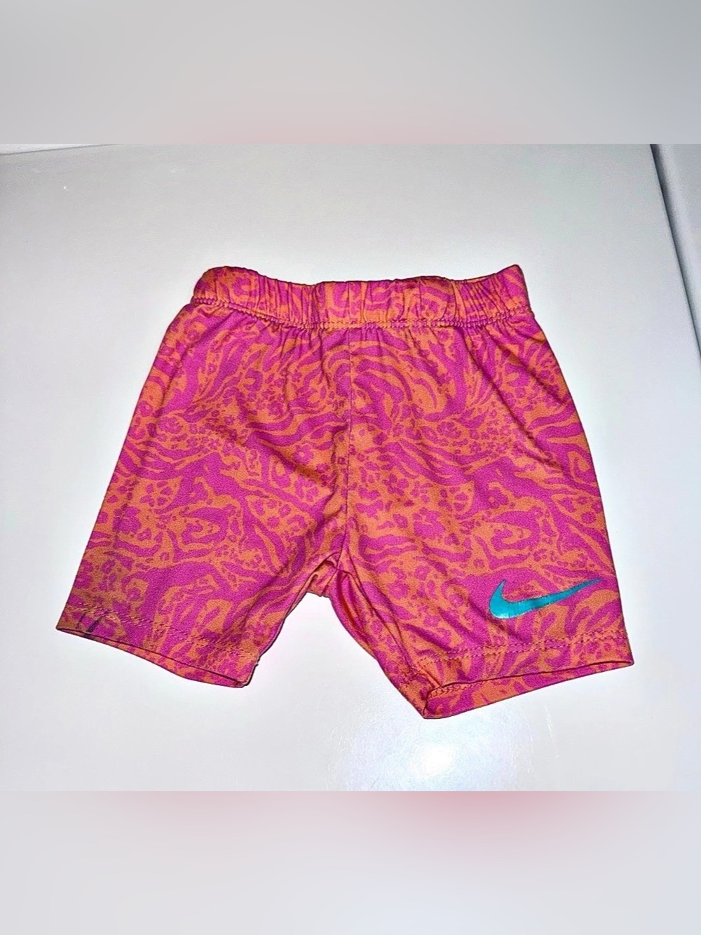 Nike Dri-FIT Toddler Girls Pink Orange Printed Bike Shorts | Size: 3T
